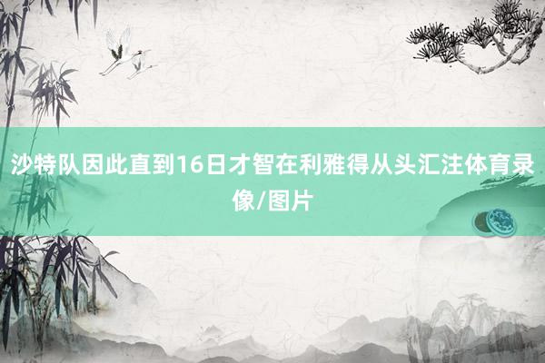 沙特队因此直到16日才智在利雅得从头汇注体育录像/图片