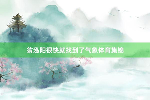 翁泓阳很快就找到了气象体育集锦