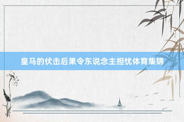 皇马的伏击后果令东说念主担忧体育集锦