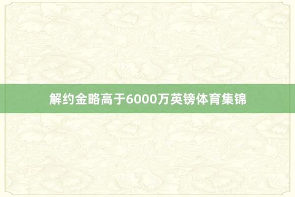 解约金略高于6000万英镑体育集锦