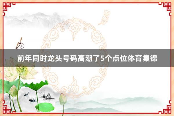前年同时龙头号码高潮了5个点位体育集锦