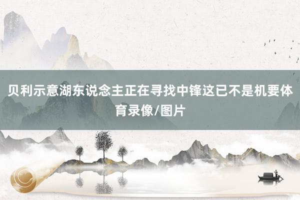 贝利示意湖东说念主正在寻找中锋这已不是机要体育录像/图片
