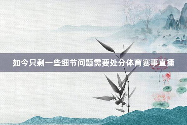 如今只剩一些细节问题需要处分体育赛事直播