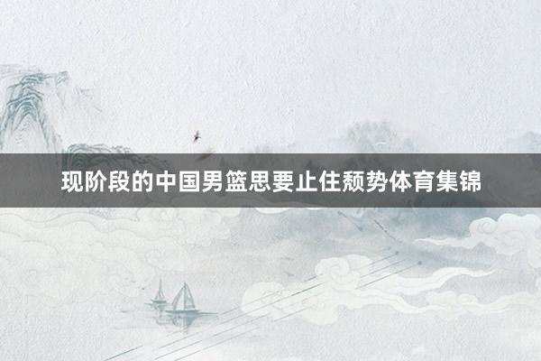 现阶段的中国男篮思要止住颓势体育集锦