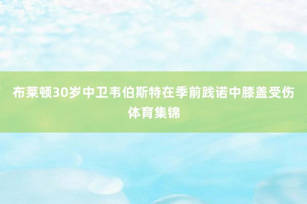 布莱顿30岁中卫韦伯斯特在季前践诺中膝盖受伤体育集锦