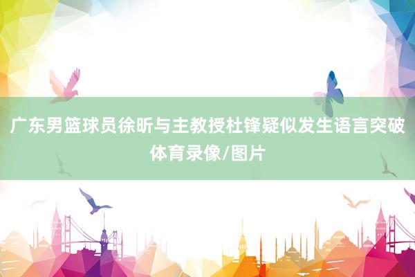 广东男篮球员徐昕与主教授杜锋疑似发生语言突破体育录像/图片