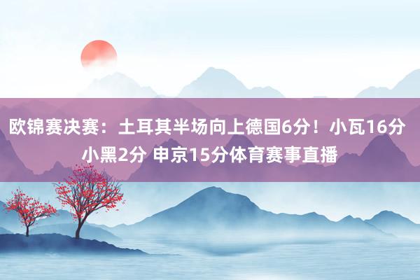 欧锦赛决赛：土耳其半场向上德国6分！小瓦16分 小黑2分 申京15分体育赛事直播