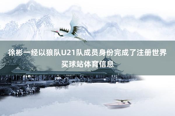 徐彬一经以狼队U21队成员身份完成了注册世界买球站体育信息