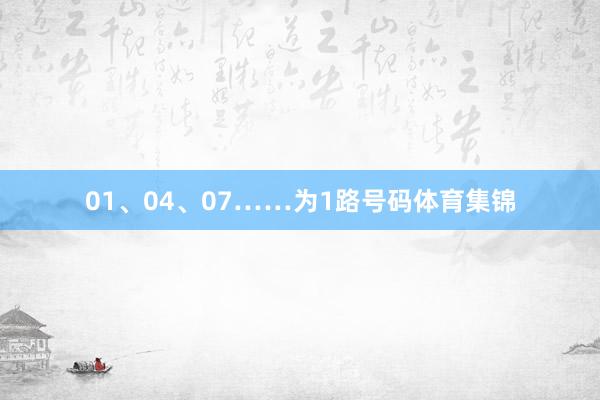 01、04、07……为1路号码体育集锦