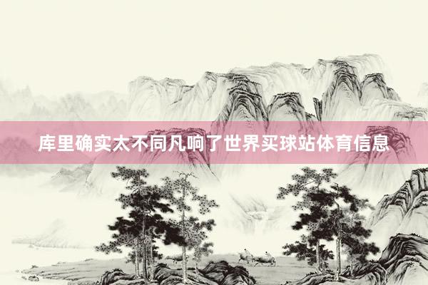 库里确实太不同凡响了世界买球站体育信息