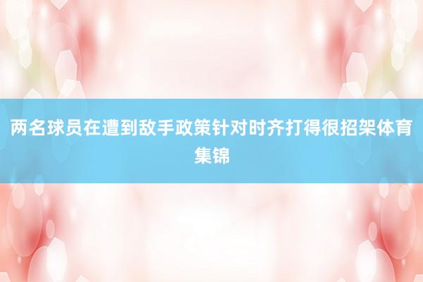 两名球员在遭到敌手政策针对时齐打得很招架体育集锦