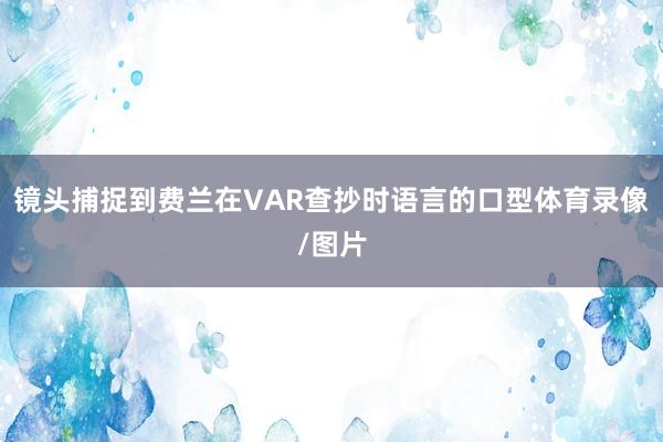 镜头捕捉到费兰在VAR查抄时语言的口型体育录像/图片